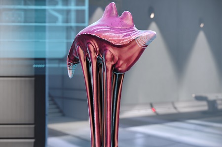 Screenshot of Mass Effect 1 showing a Hanar character.