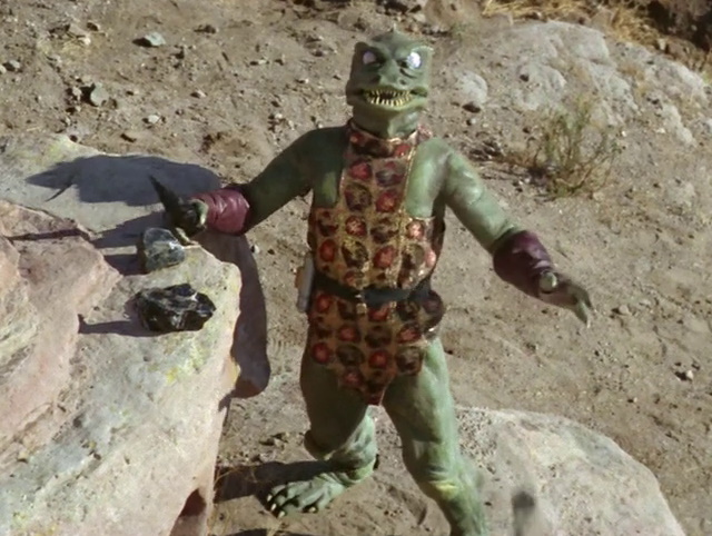 Still frame from Star Trek: The Original Series Season 1 showing the Gorn captain.