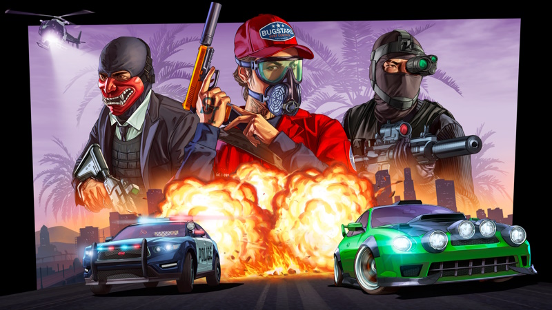 Promo image for Grand Theft Auto V Online.