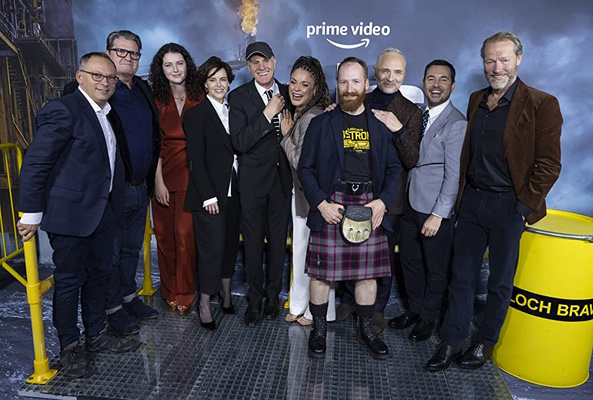 Photo of the cast of The Rig at the show's premiere in 2023.