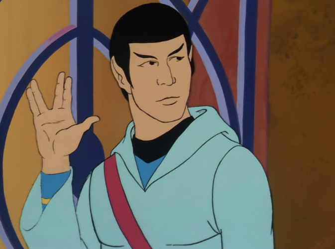 Still from YesterYear (Star Trek TAS) showing Spock