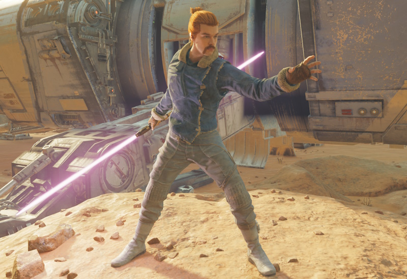 Screenshot from Jedi: Survivor showing a customised Cal Kestis.