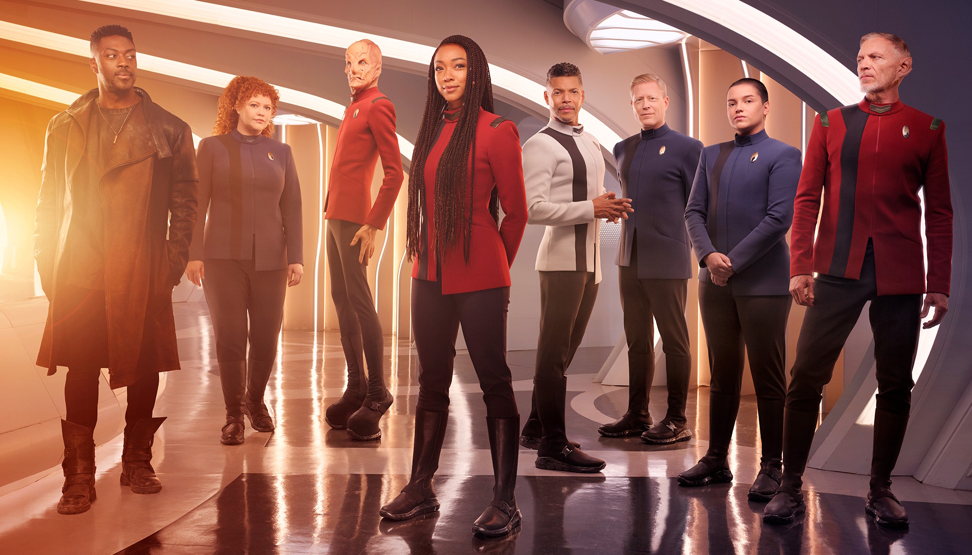 Promo photo for Star Trek: Discovery Season 5 featuring the main cast.