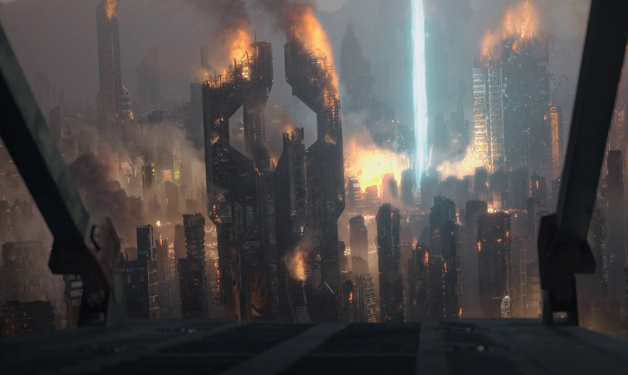 CGI sequence from Halo Season 2 (2024) depicting the Battle of Reach.