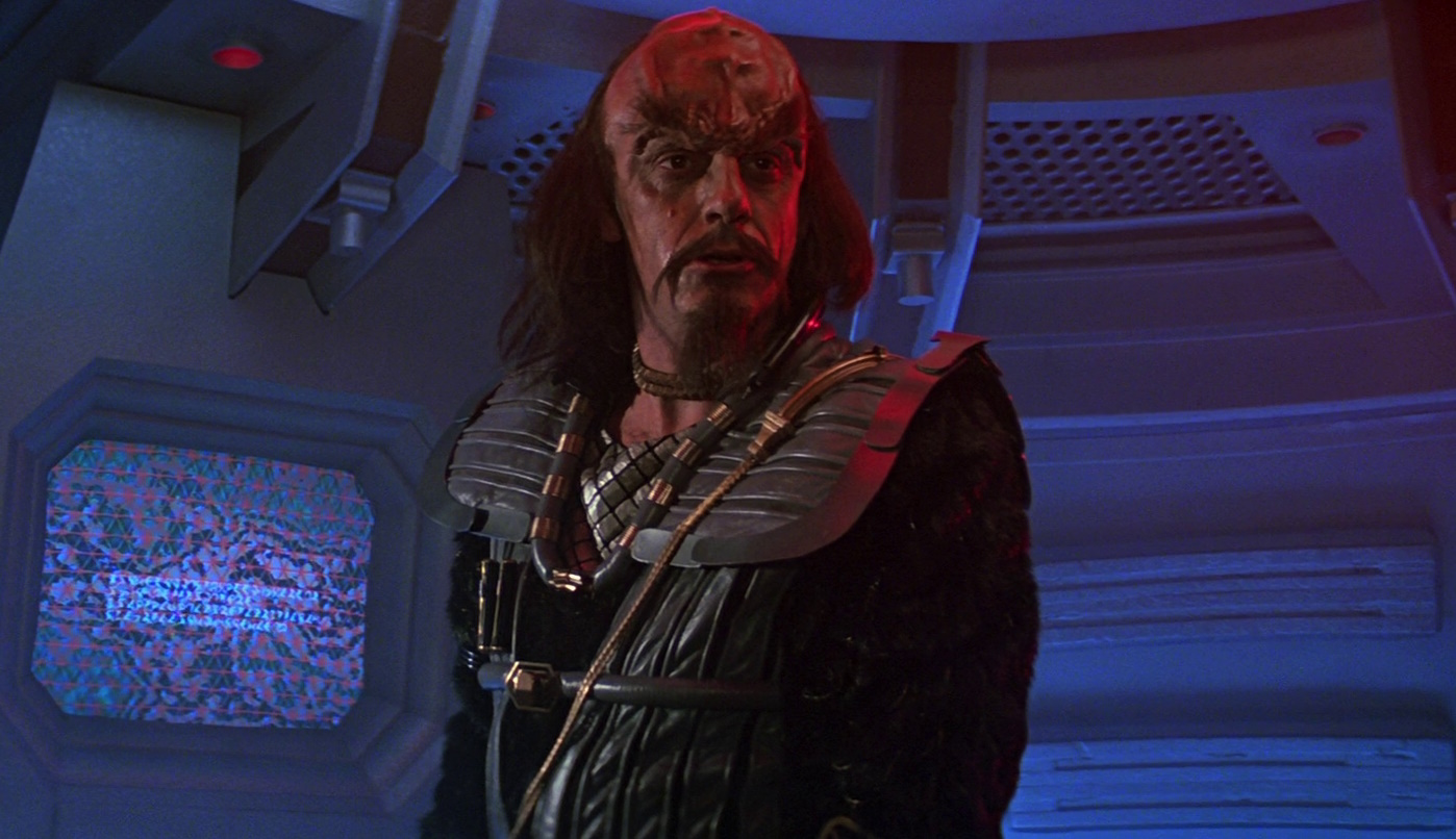 Still frame from Star Trek III: The Search for Spock (1984) showing Kruge.