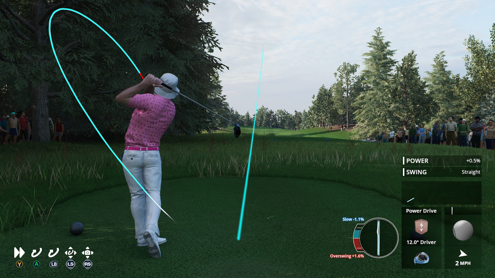Screenshot of EA Sports PGA Tour (2023) showing a golfer teeing off.