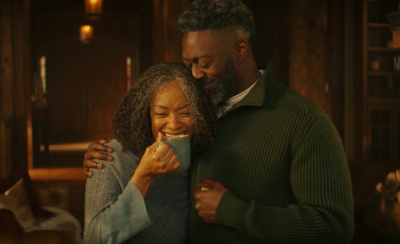 Still frame from Star Trek: Discovery Season 5 (2024) showing Burnham and Booker in the epilogue.