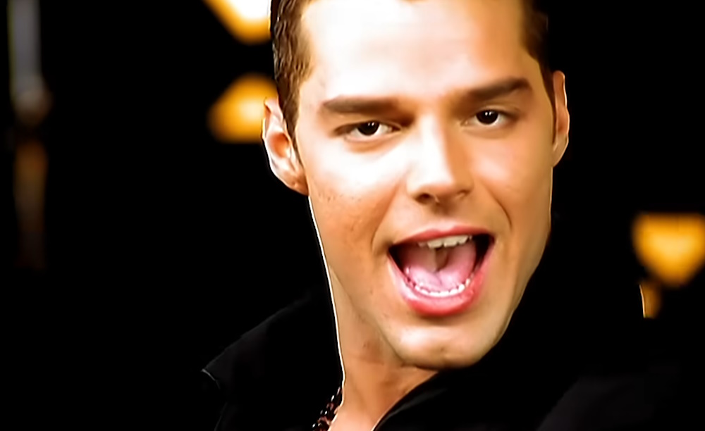 Ricky Martin in a still for his music video Livin La Vida Loca.