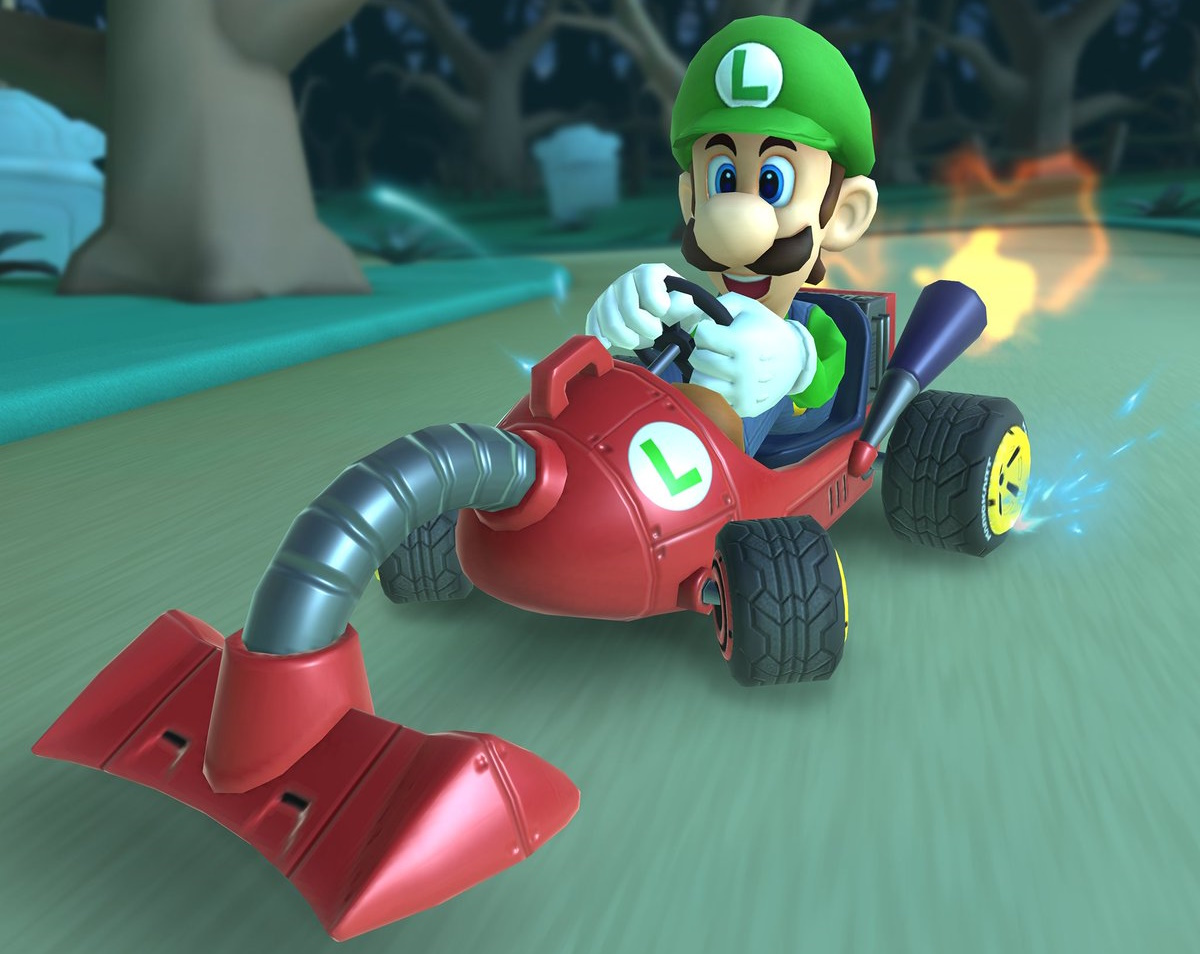 Promo art of Luigi for Mario Kart Tour.