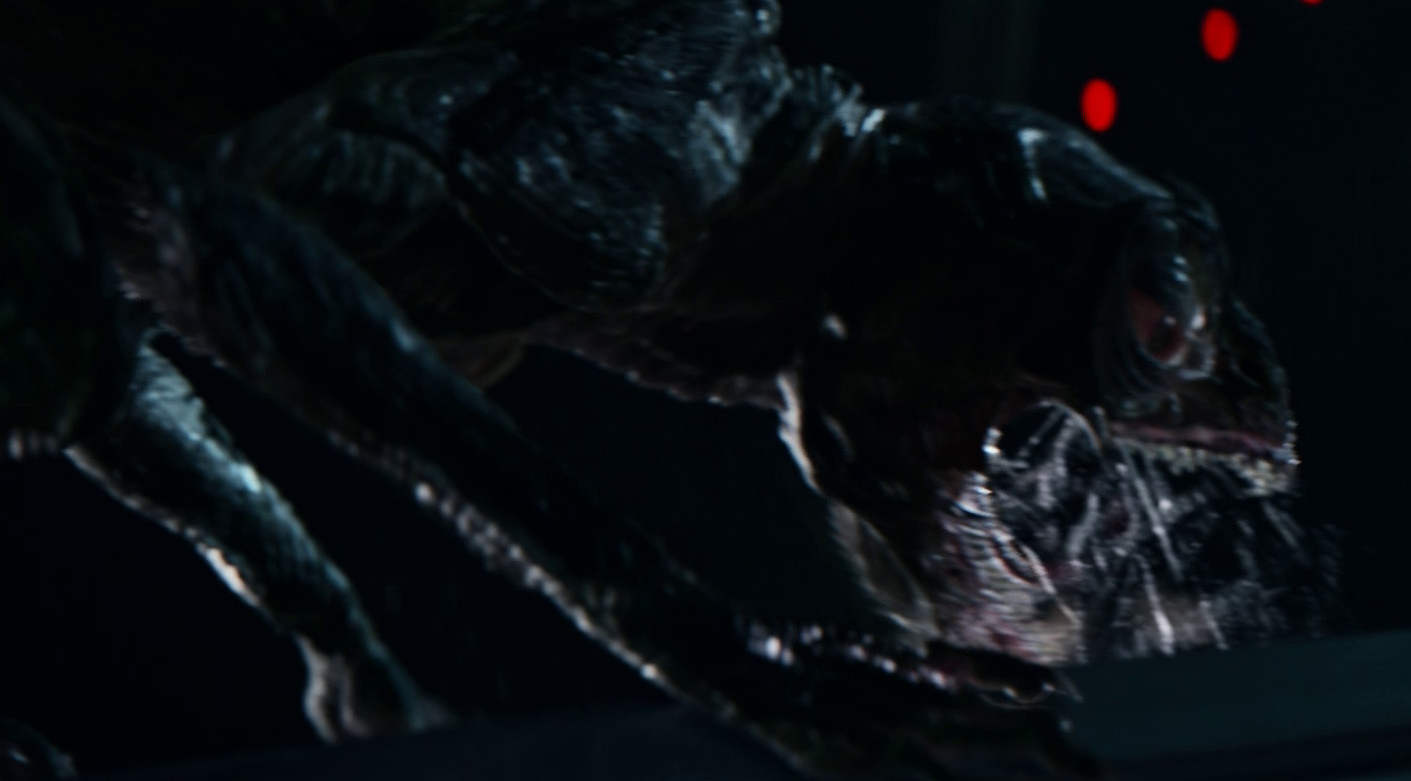 Still frame from Star Trek: Strange New Worlds Season 1 (2022) showing a juvenile Gorn.