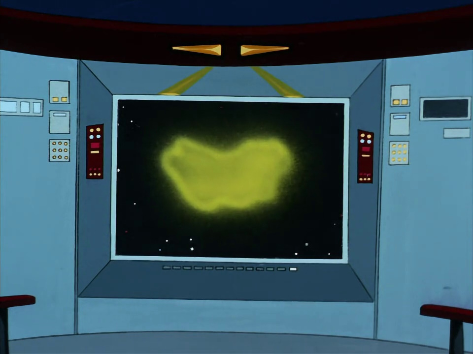 Still frame from Star Trek: The Animated Series Season 2 (1974) showing a blob on the main viewscreen.