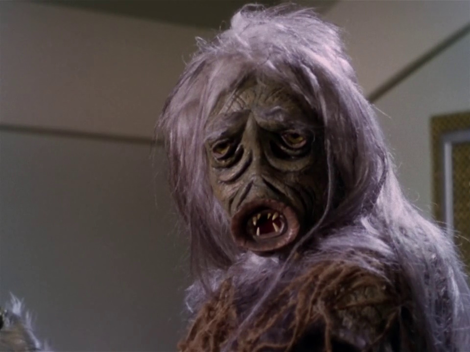 Still frame from Star Trek: The Original Series S01, E01, "The Man Trap," showing the M-113 Creature/Salt Vampire.
