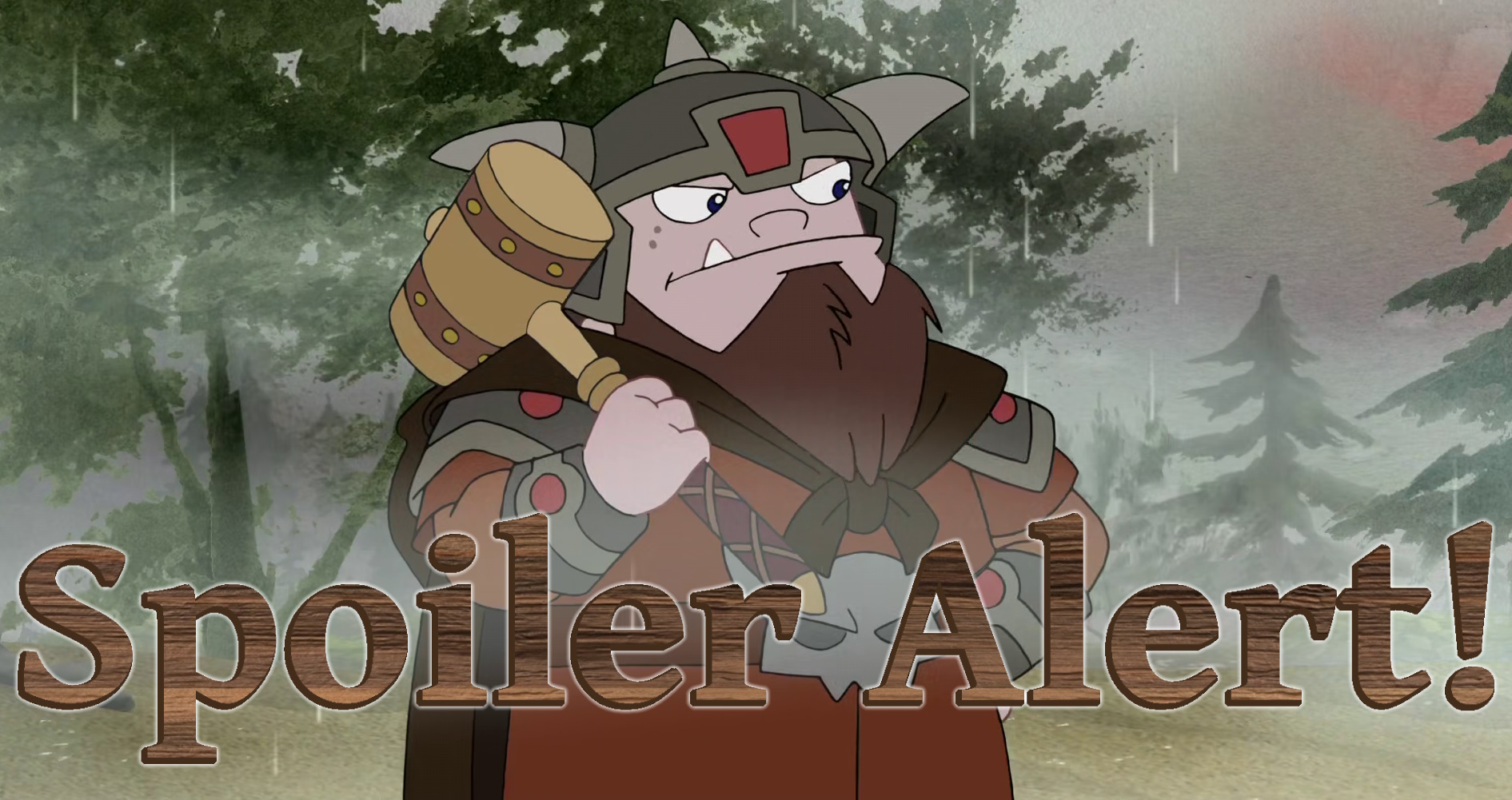 A spoiler warning graphic.