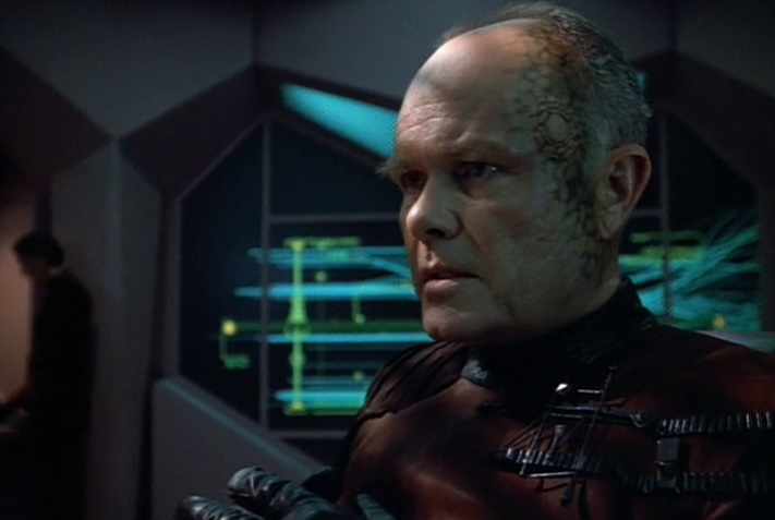 Still frame from Star Trek: Voyager Season 4 showing Annorax.