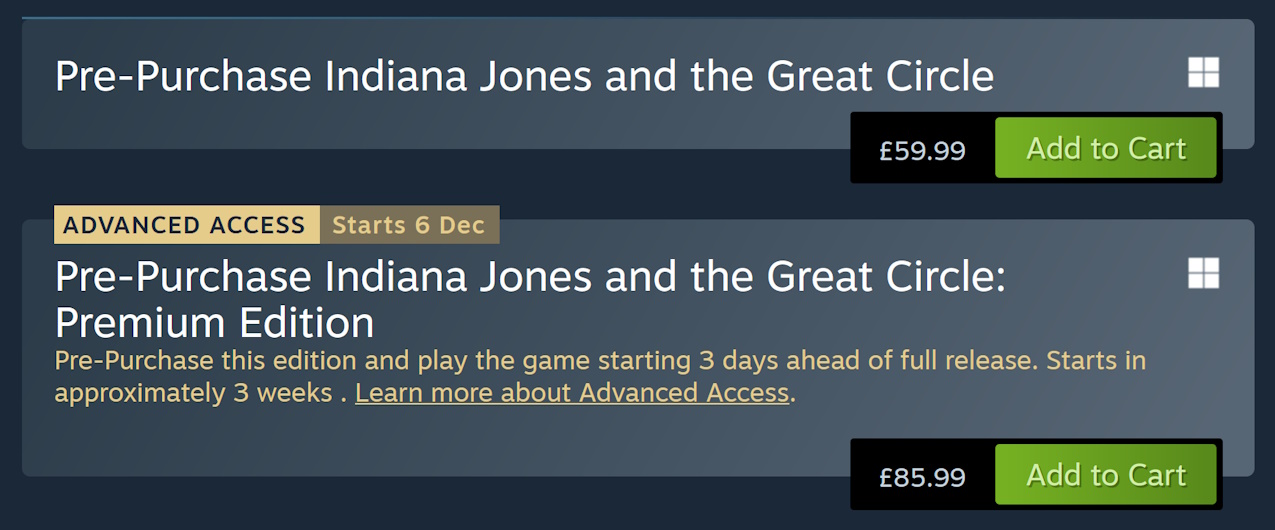 Early access info for Indiana Jones and the Great Circle.