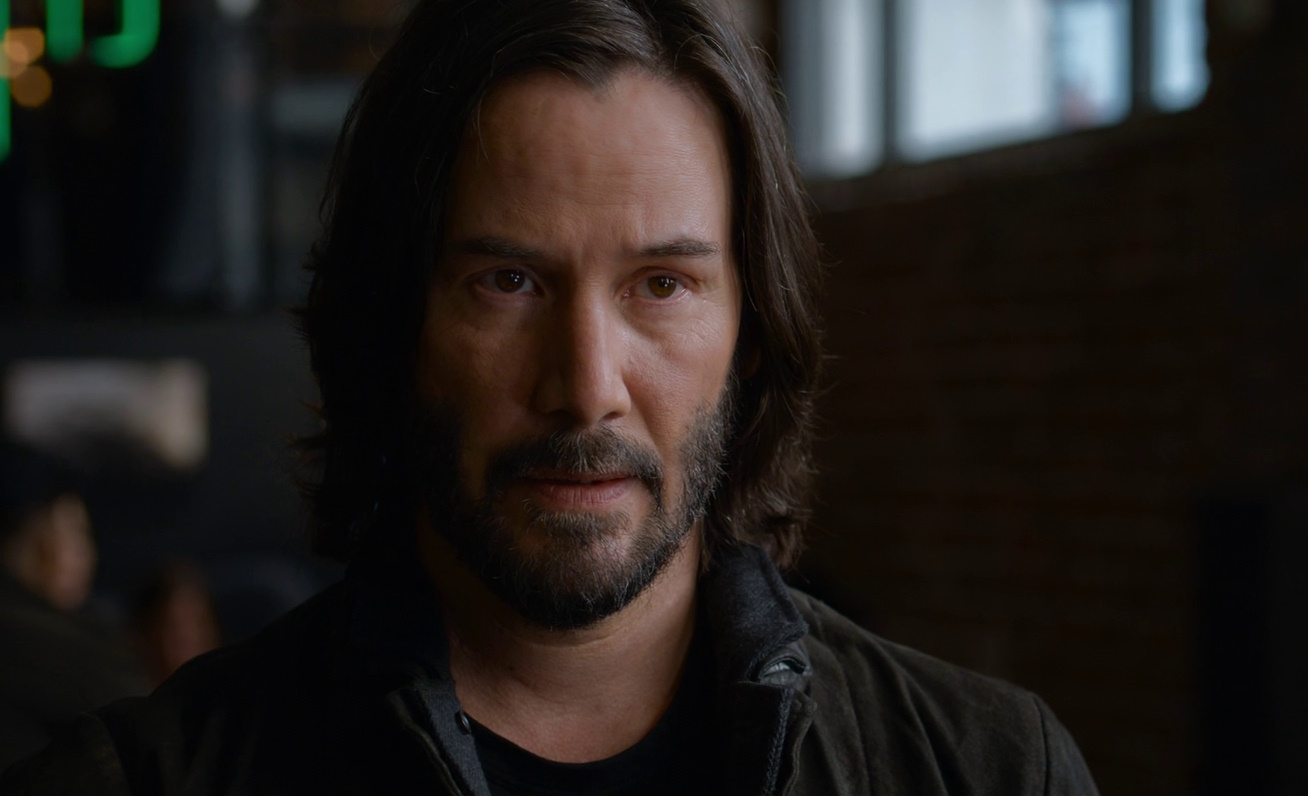 Still frame from The Matrix Resurrections showing Neo in the Matrix.