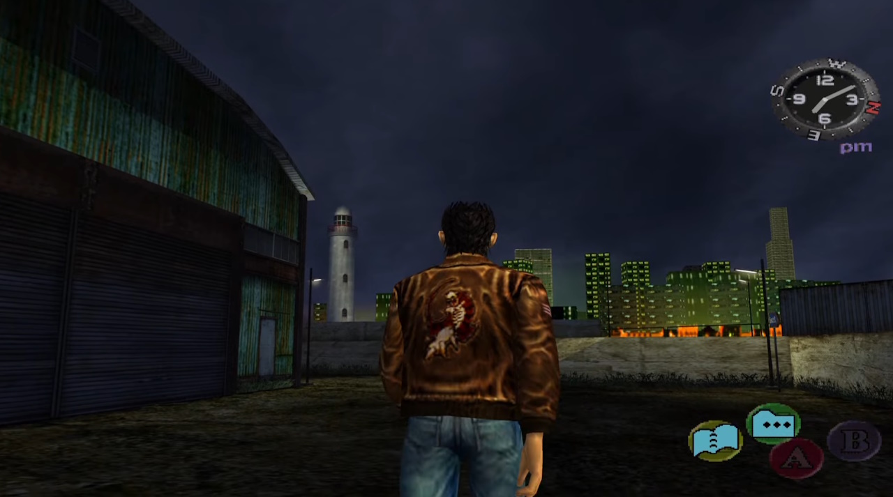 Screenshot of Shenmue II showing Ryo in Hong Kong.