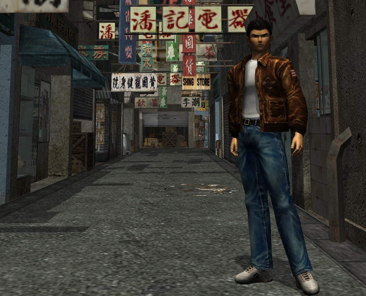 Promo image for Shenmue II showing Ryo in Hong Kong.