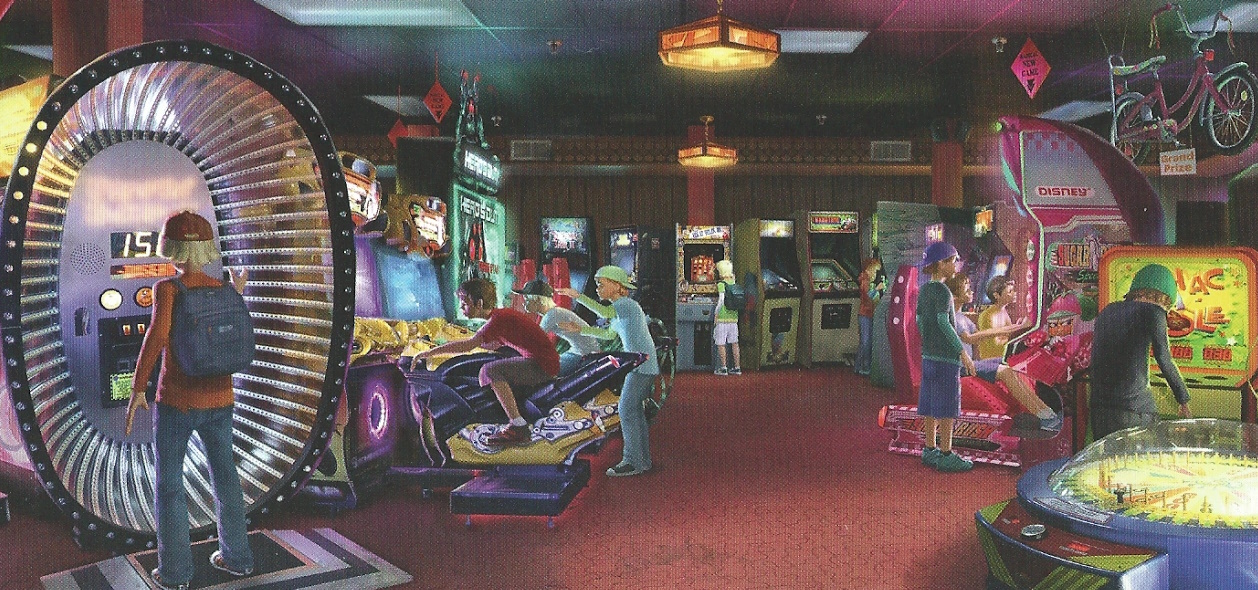 Concept art for Wreck-It Ralph showing the arcade.