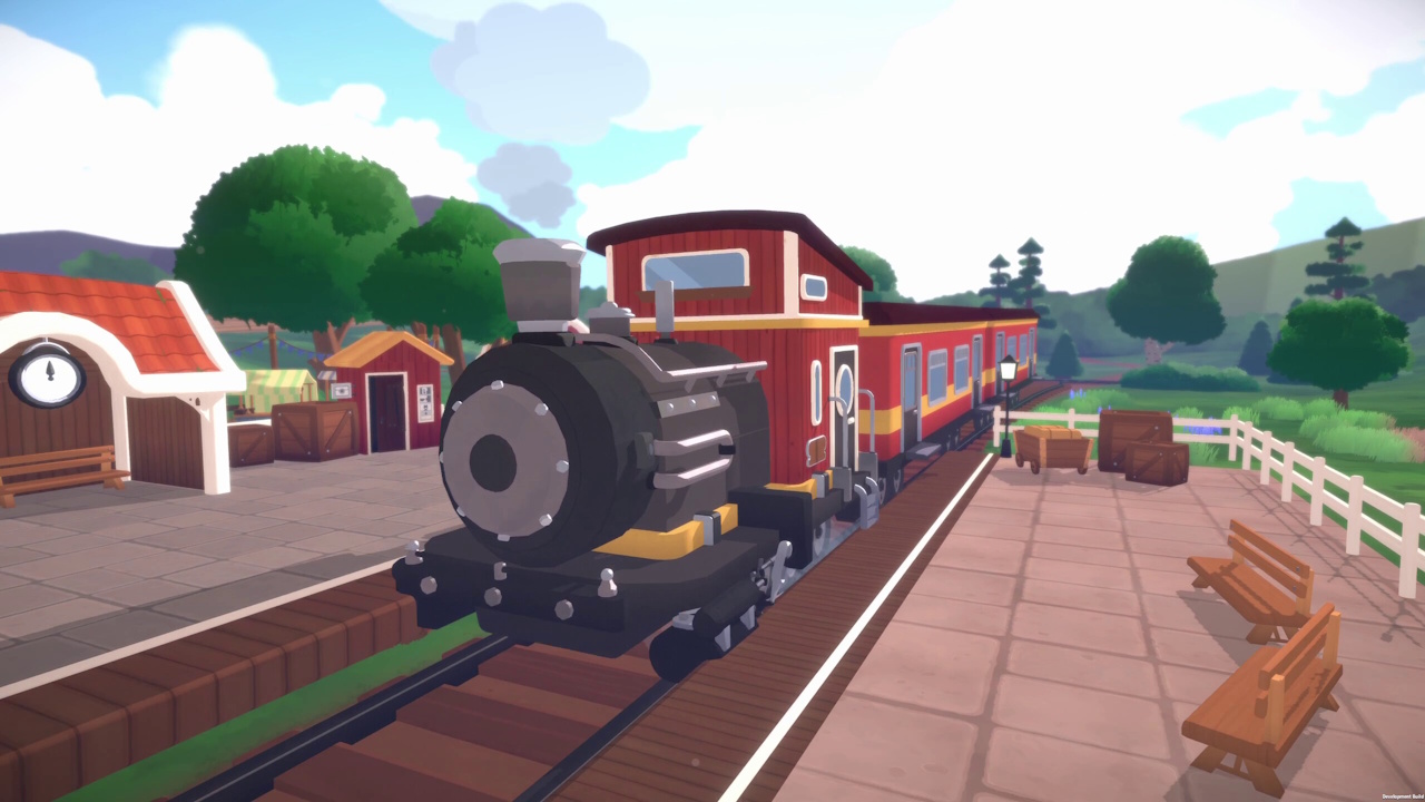 Promo screenshot for Locomoto showing a train.