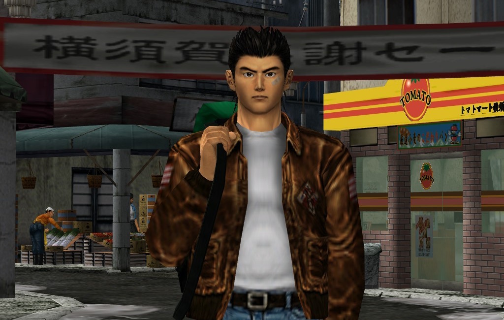 Screenshot of Shenmue (1999/2000) showing Ryo at the end of the game.