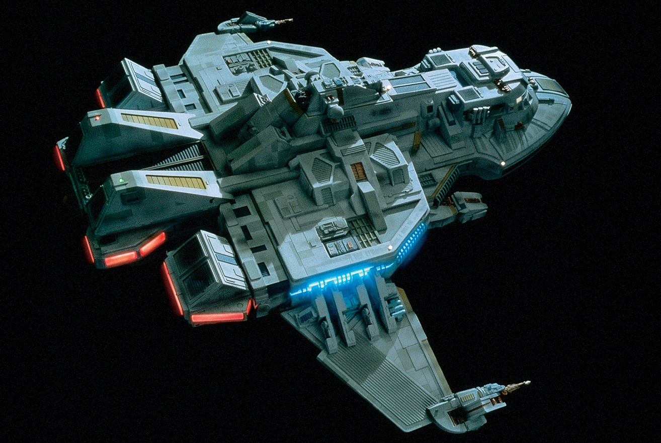 Photograph of the original Maquis Raider model from Star Trek: Deep Space Nine and Star Trek: Voyager.