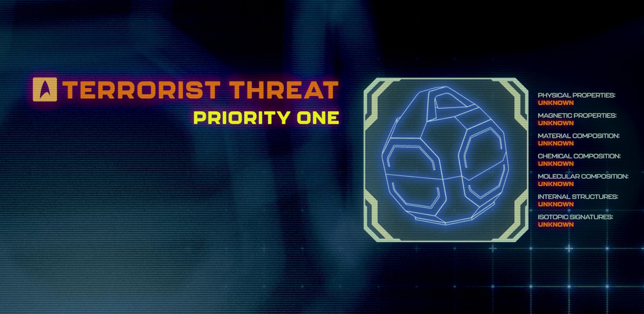 Still frame from Star Trek: Section 31 (2025) showing Control's briefing on the super-weapon.