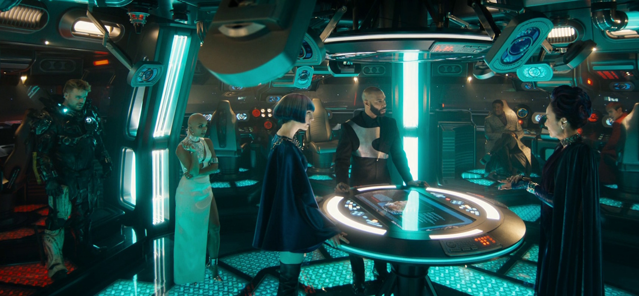 Still frame from Star Trek: Section 31 (2025) showing the main characters aboard their spaceship.