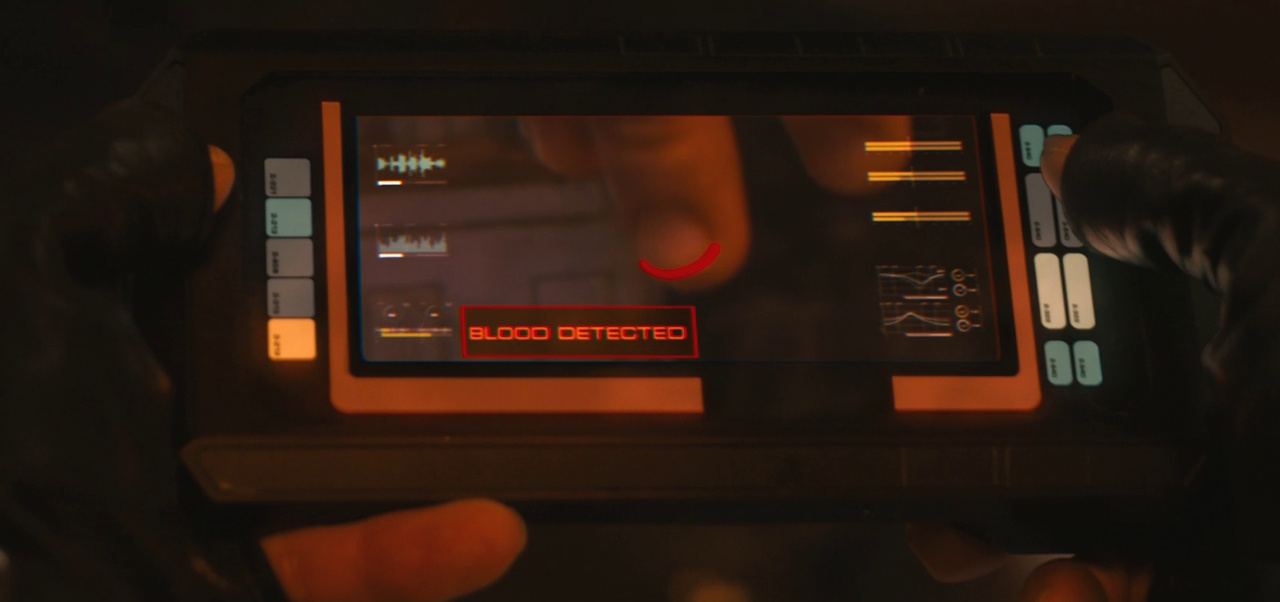 Still frame from Star Trek: Section 31 (2025) showing a close-up of the tricorder prop.
