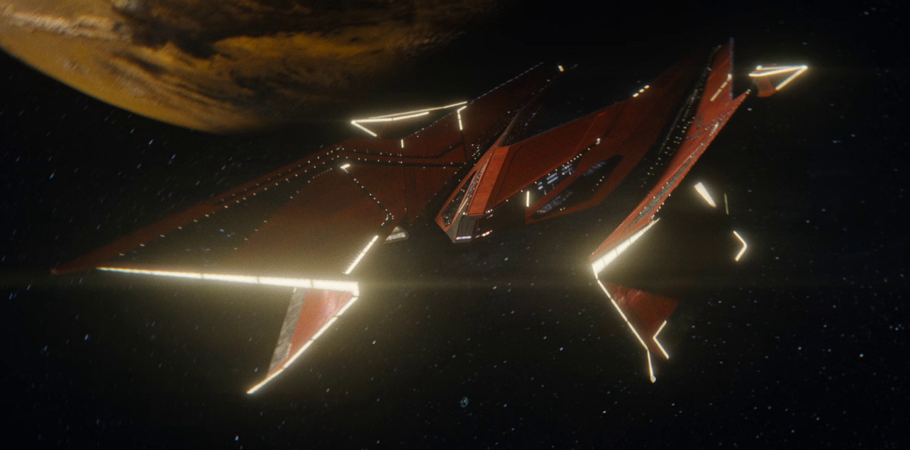 Still frame from Star Trek: Section 31 (2025) showing a spaceship.