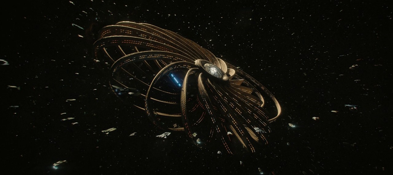 Still frame from Star Trek: Section 31 (2025) showing Georgiou's space station.