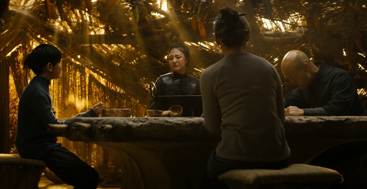 Still frame from Star Trek: Section 31 (2025) showing young Georgiou and her family in the Mirror Universe.