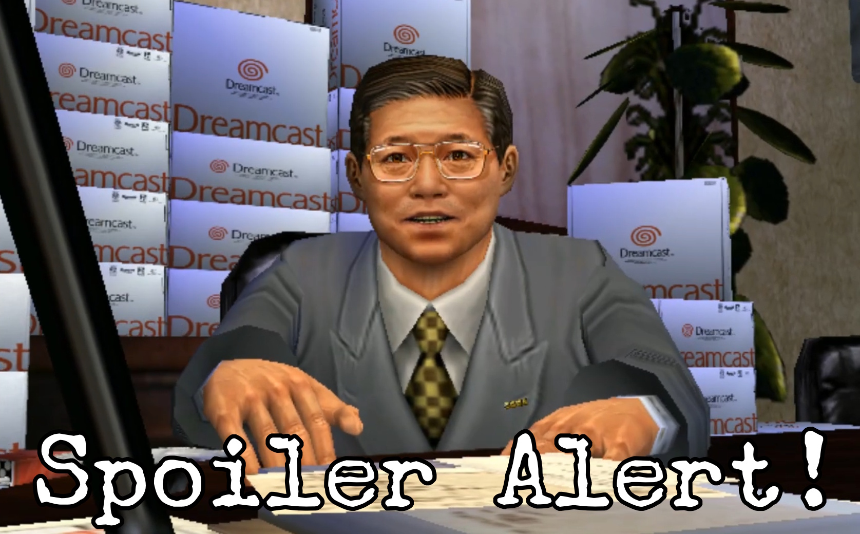 A Shenmue-themed spoiler warning.