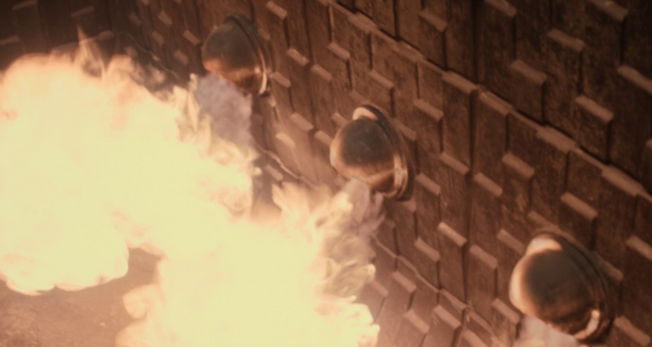 Still frame from Silo Season 2 (2024-25) showing jets of fire.