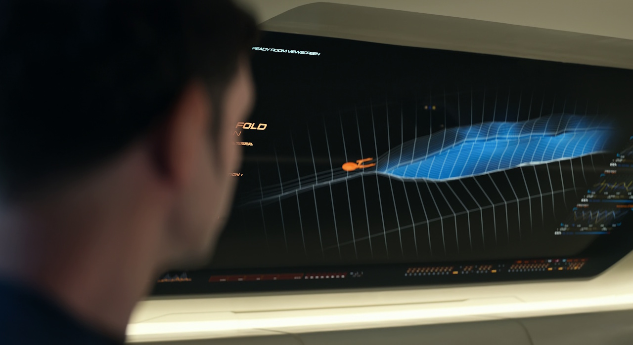 Still frame from Star Trek: Strange New Worlds Season 2 (2023) showing Spock and the improbability field.