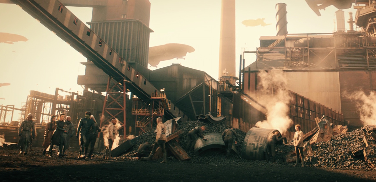 Still frame from Star Trek: Discovery Season 3 showing the junkyard planet.