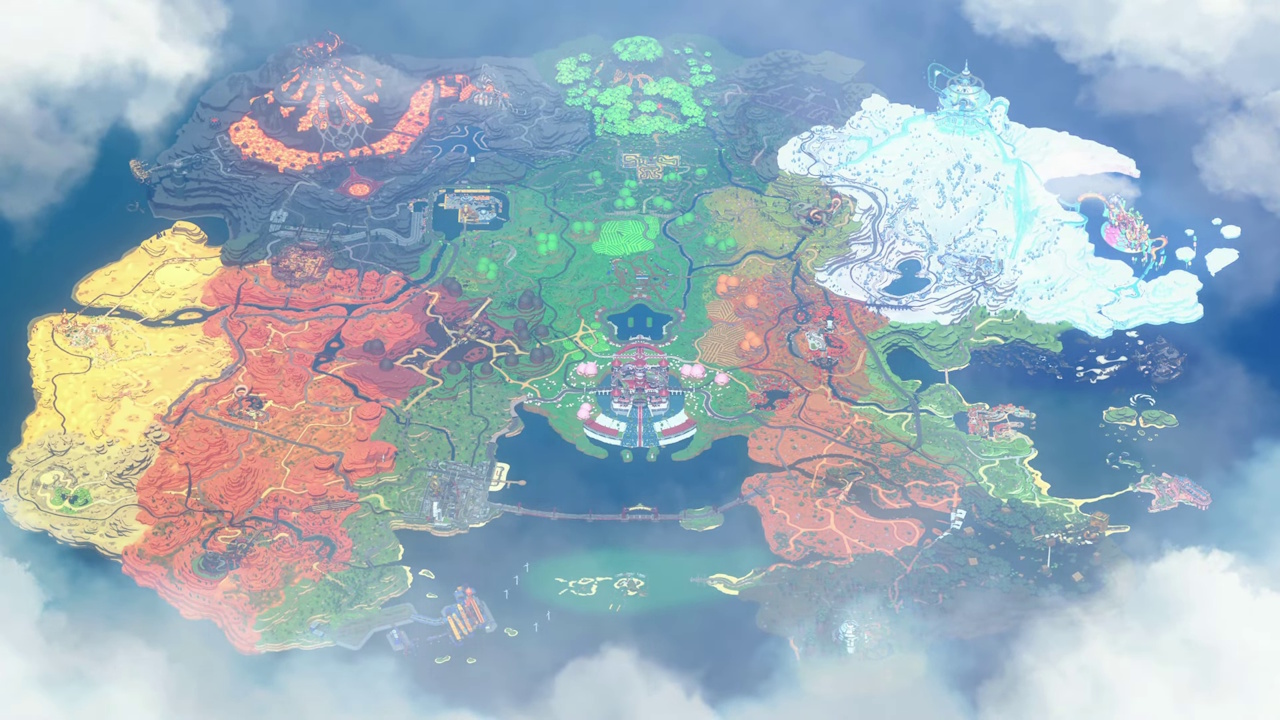 Still frame from the Mario Kart World Nintendo Direct broadcast showing the game's map.