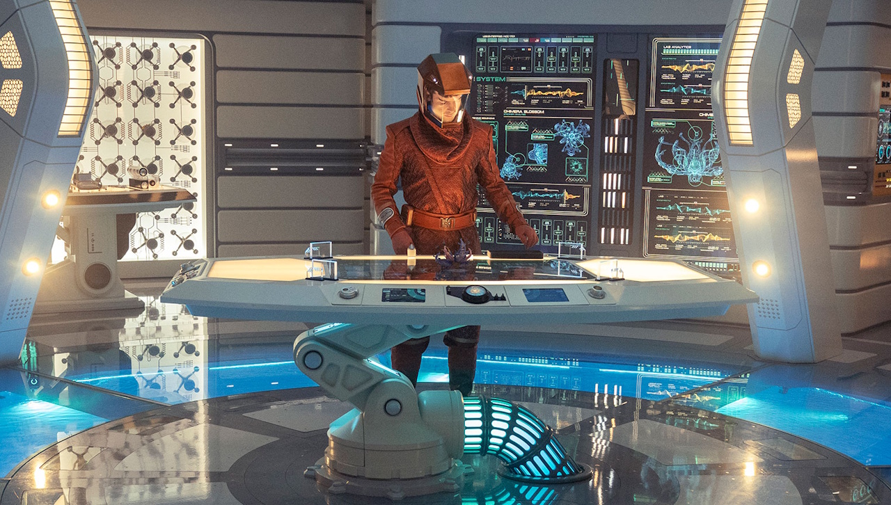 Promo photo for Star Trek: Strange New Worlds Season 3 showing Spock wearing a space suit.