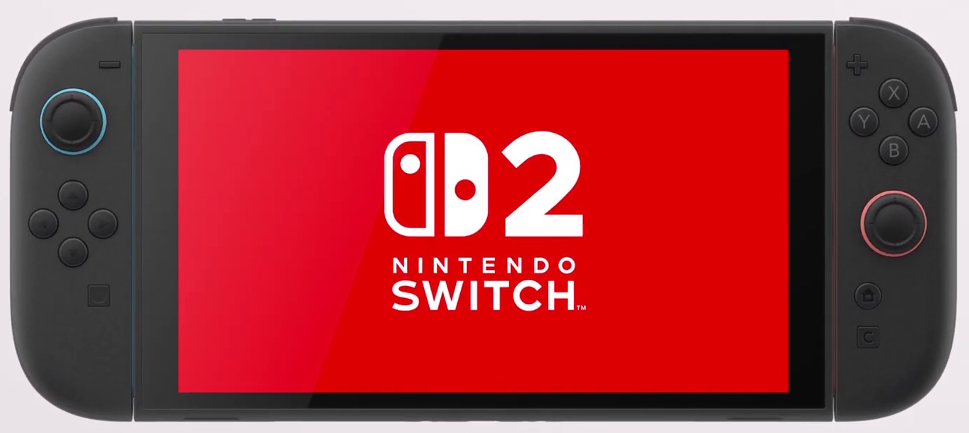 Still frame from the Nintendo Switch 2 Direct showing the Switch 2 console.