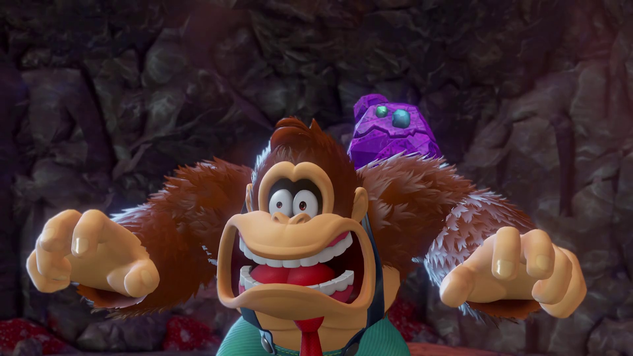 Still frame from the Nintendo Switch 2 Direct showing Donkey Kong Bananza.