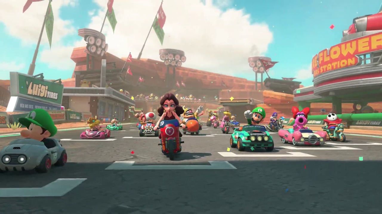 Still frame from the Nintendo Direct: Switch 2 broadcast showing Mario Kart World.