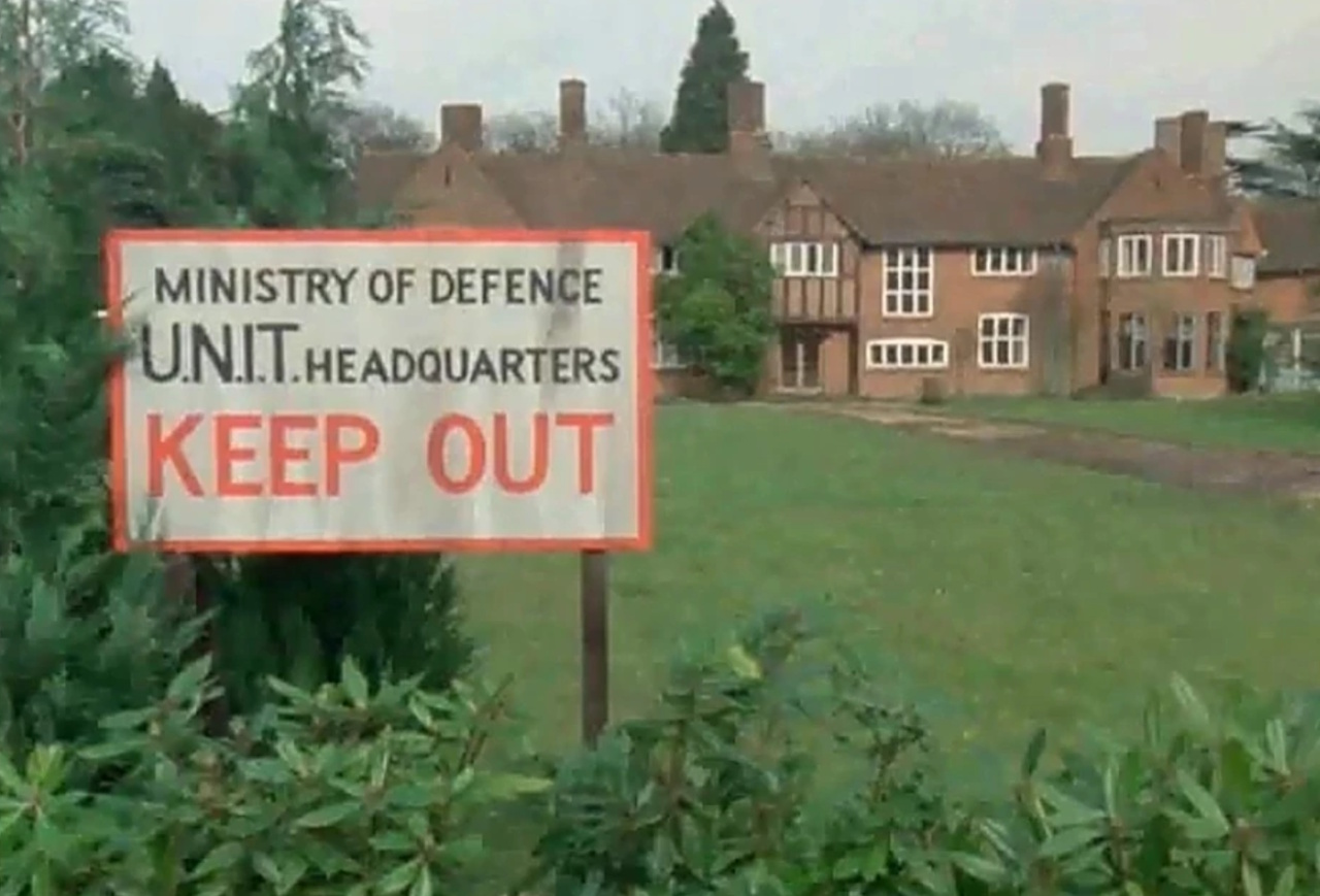 Still frame from the Doctor Who special episode The Five Doctors showing the headquarters of UNIT.