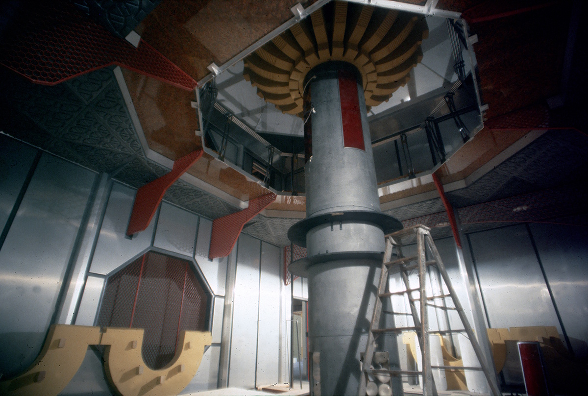 Photo taken during construction of the USS Enterprise set, circa 1977-78, during production on Star Trek: Phase II/The Motion Picture.