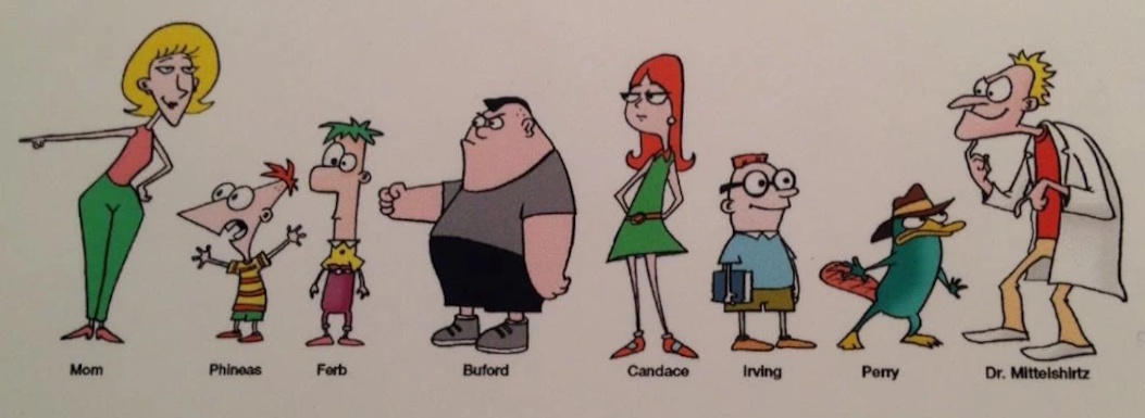 Original concept art for Phineas and Ferb Season 1.