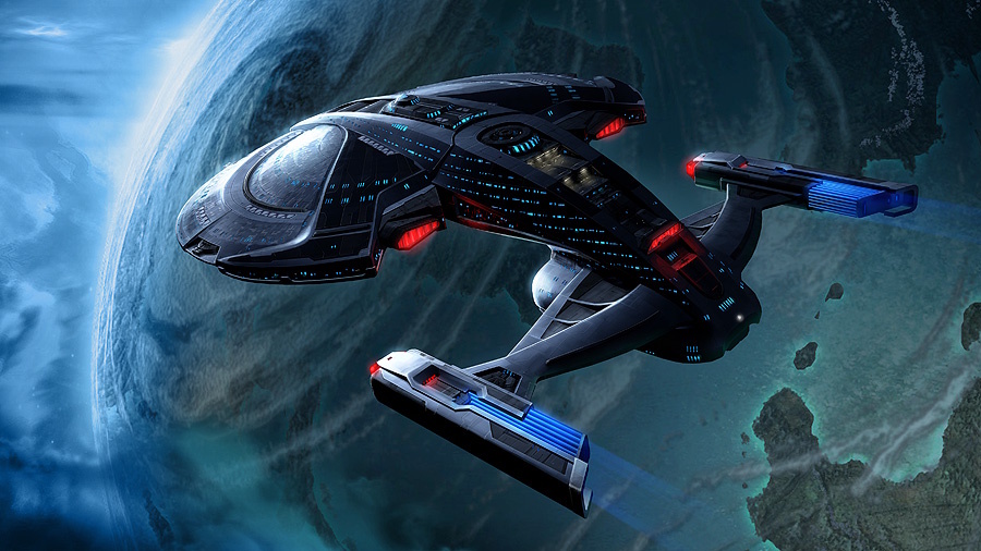 Concept art of the USS Excalibur from Star Trek Online.