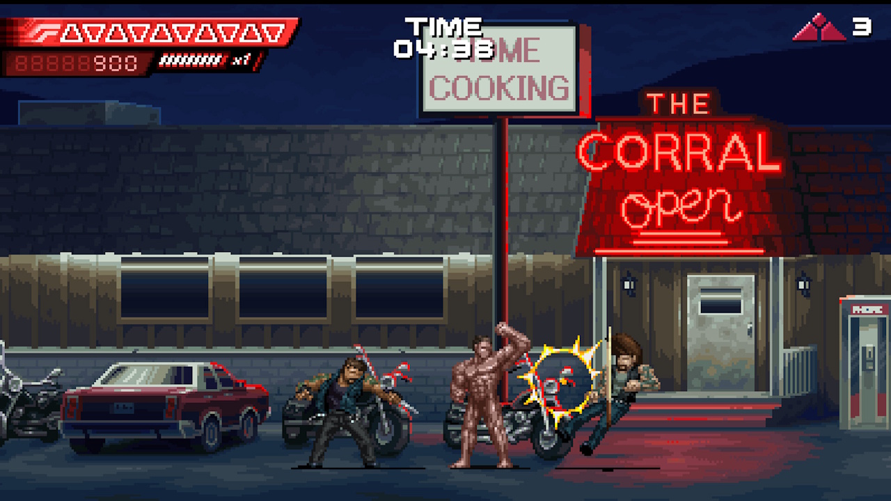 Promo screenshot for Terminator 2D: No Fate showing a character being punched.