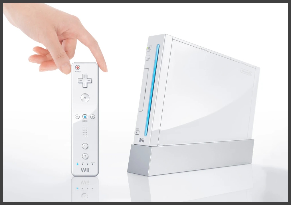 Promo image of the Nintendo Wii and a Wii Remote.