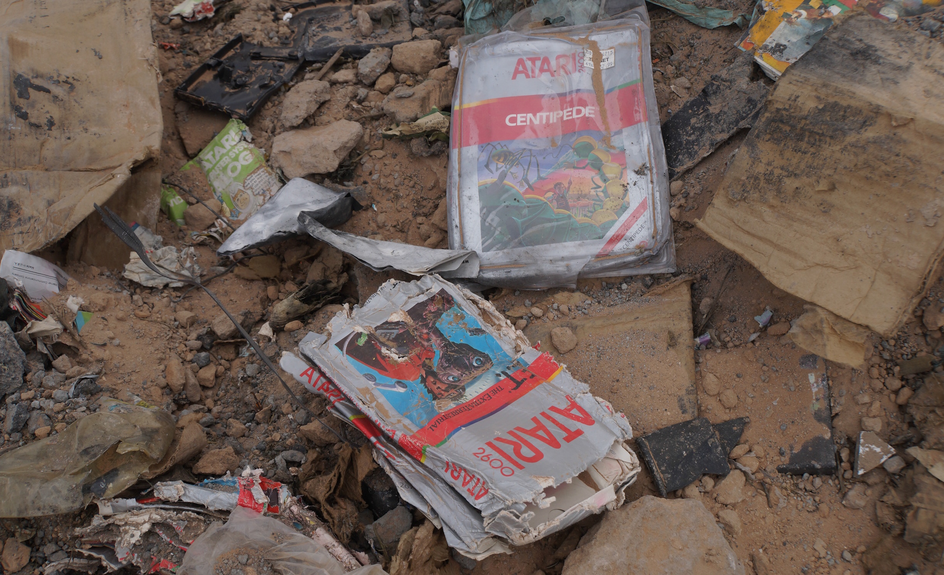 Two Atari games in a landfill from the 1983 crash, excavated in 2014.