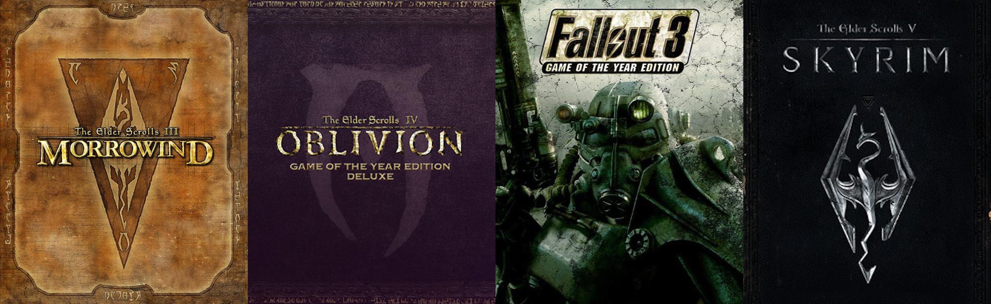 Four Bethesda role-playing/action games.