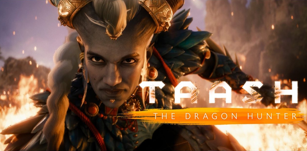 Promo art for Dragon Age: The Veilguard showing the character of Taash.